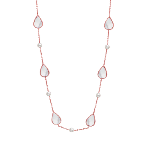Drop / Necklace Pearl Rose Gold