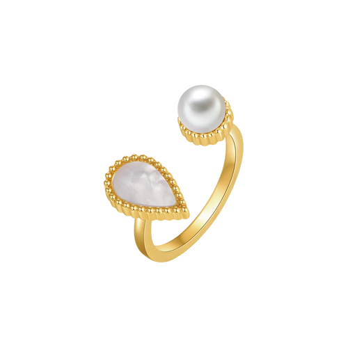 Drop / Ring Pearl Gold