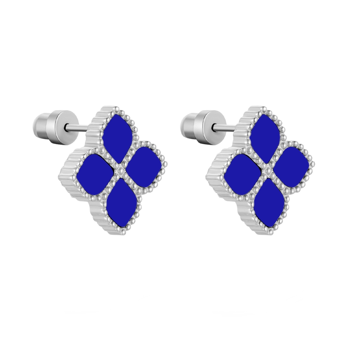 جوري / أقراط اللؤلؤ باللون الفضي