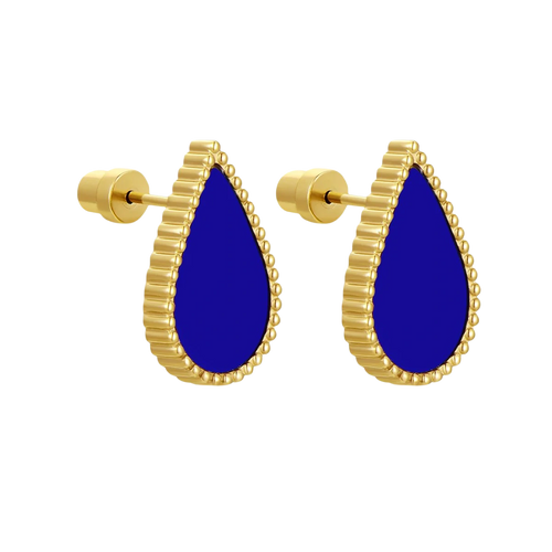 دروب / أقراط الياقوت باللون الذهبي