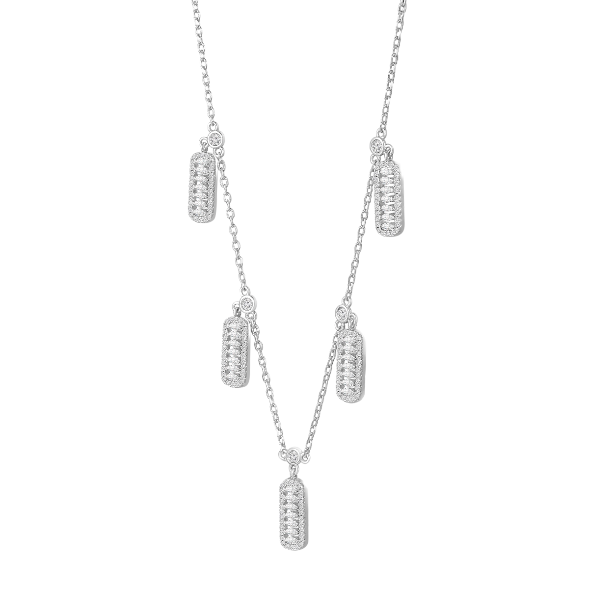 قلادة فاين بتصميم متعدد / اللون الفضي