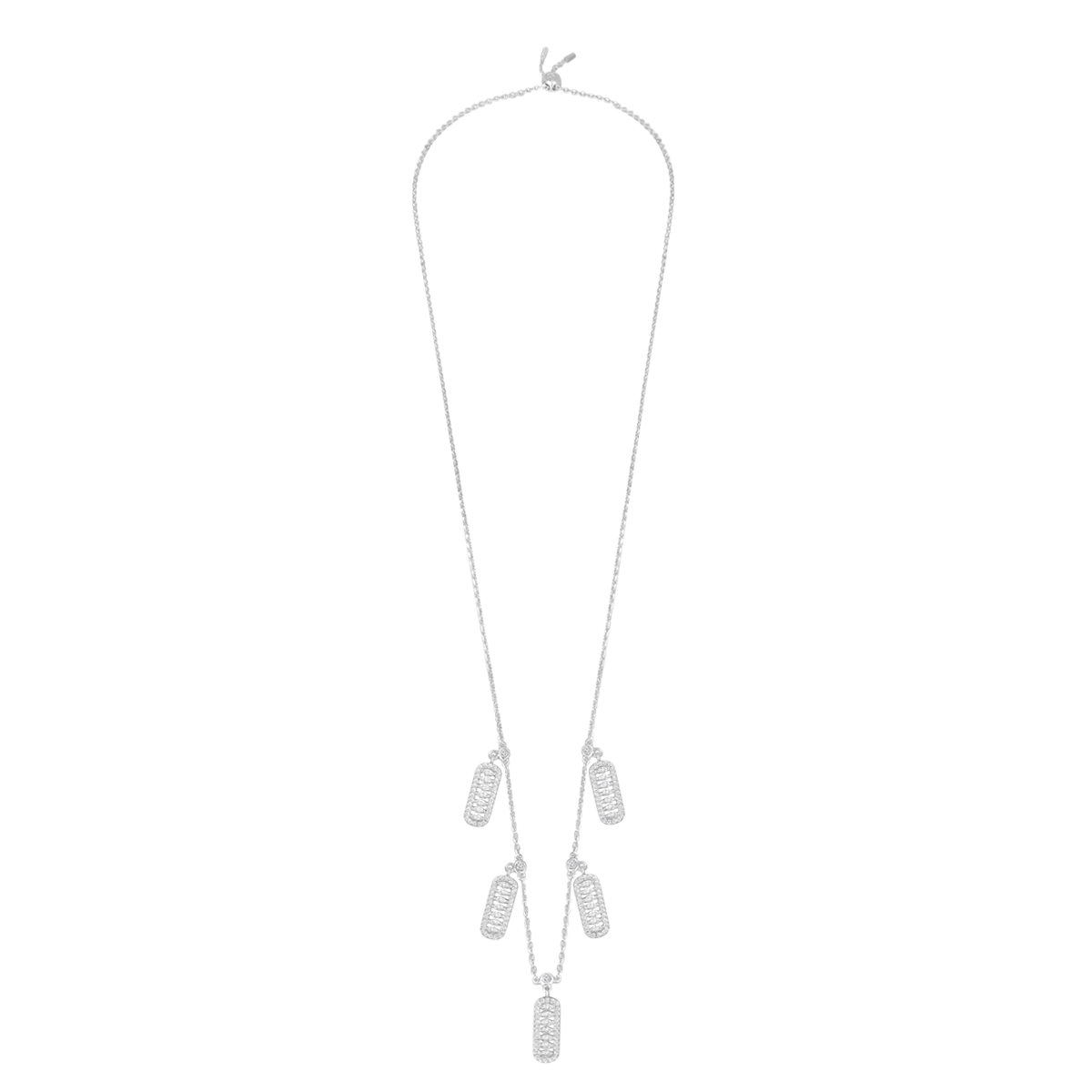 قلادة فاين بتصميم متعدد / اللون الفضي