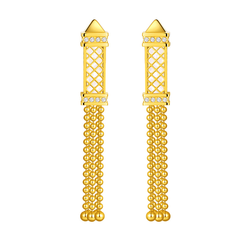 Tassel / Earrings Pearl Gold