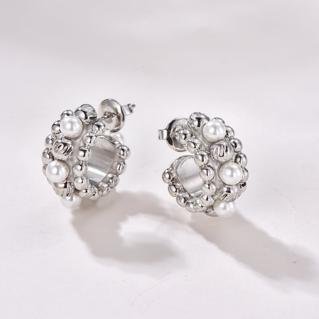 Sadaf / Earrings Pearl Silver