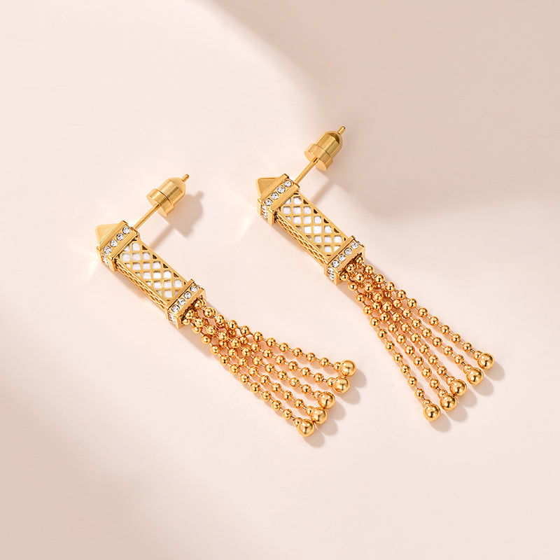 Tassel / Earrings Pearl Gold