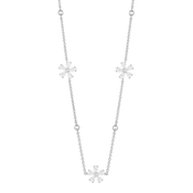 Daisy Flower / Multi Motif Necklace Silver