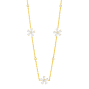 Daisy Flower / Multi Motif Necklace Gold