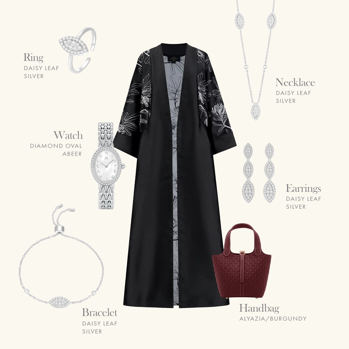 Abeer / Daisy Leaf Silver - Gift Set