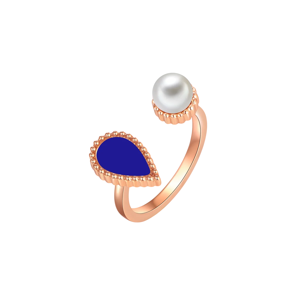 Drop / Ring Blue Rose Gold