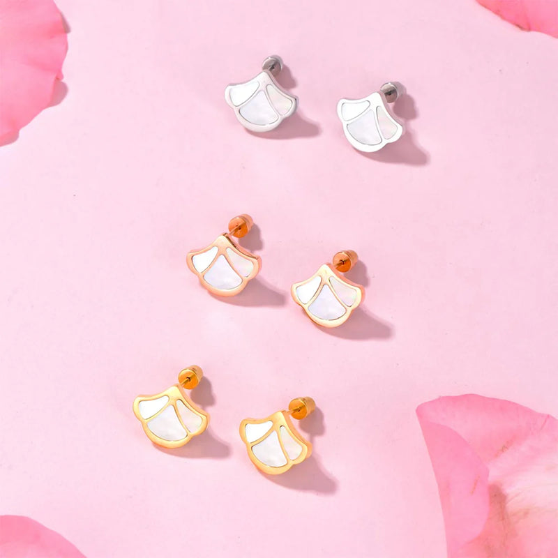Tulip / Earrings Pearl Rose Gold