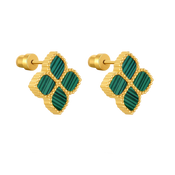 Joory / Earrings Malachite Gold