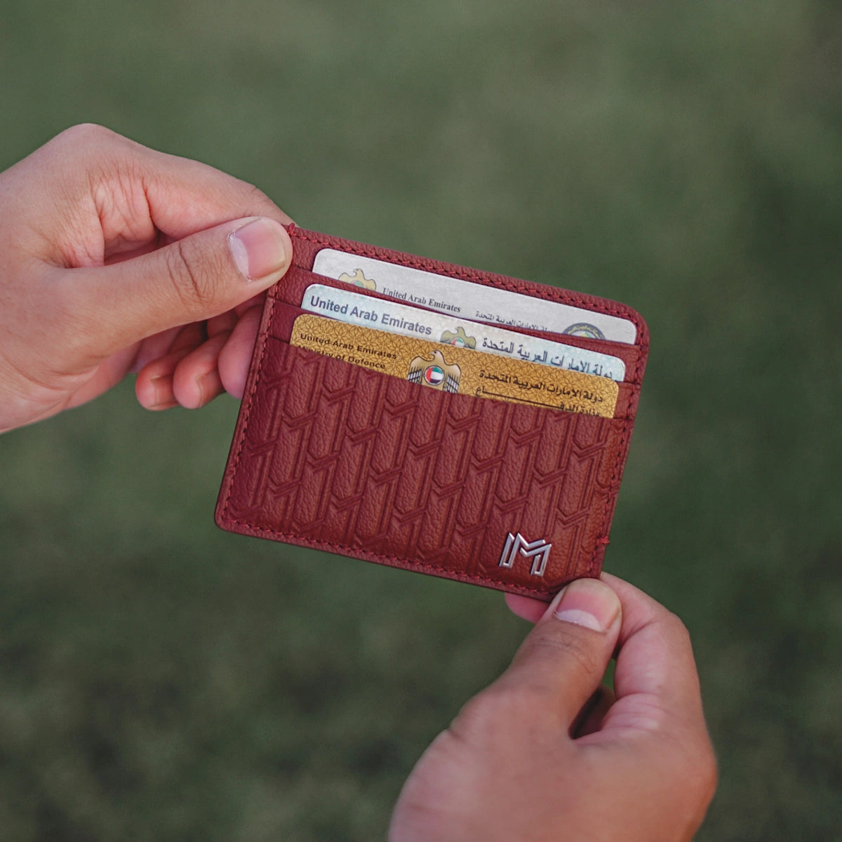 Camel Leather Burgundy / Silver