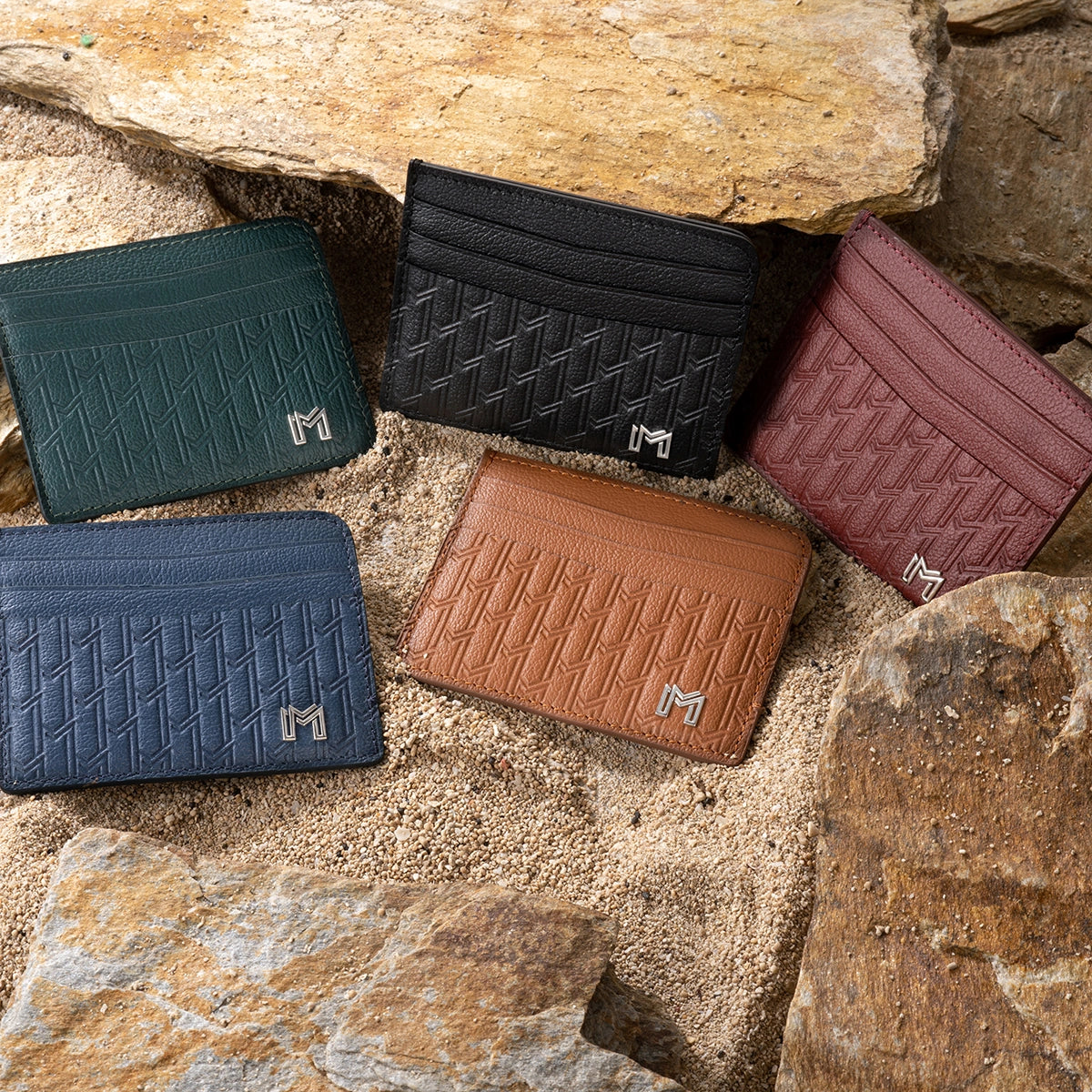 Camel Leather Burgundy / Silver