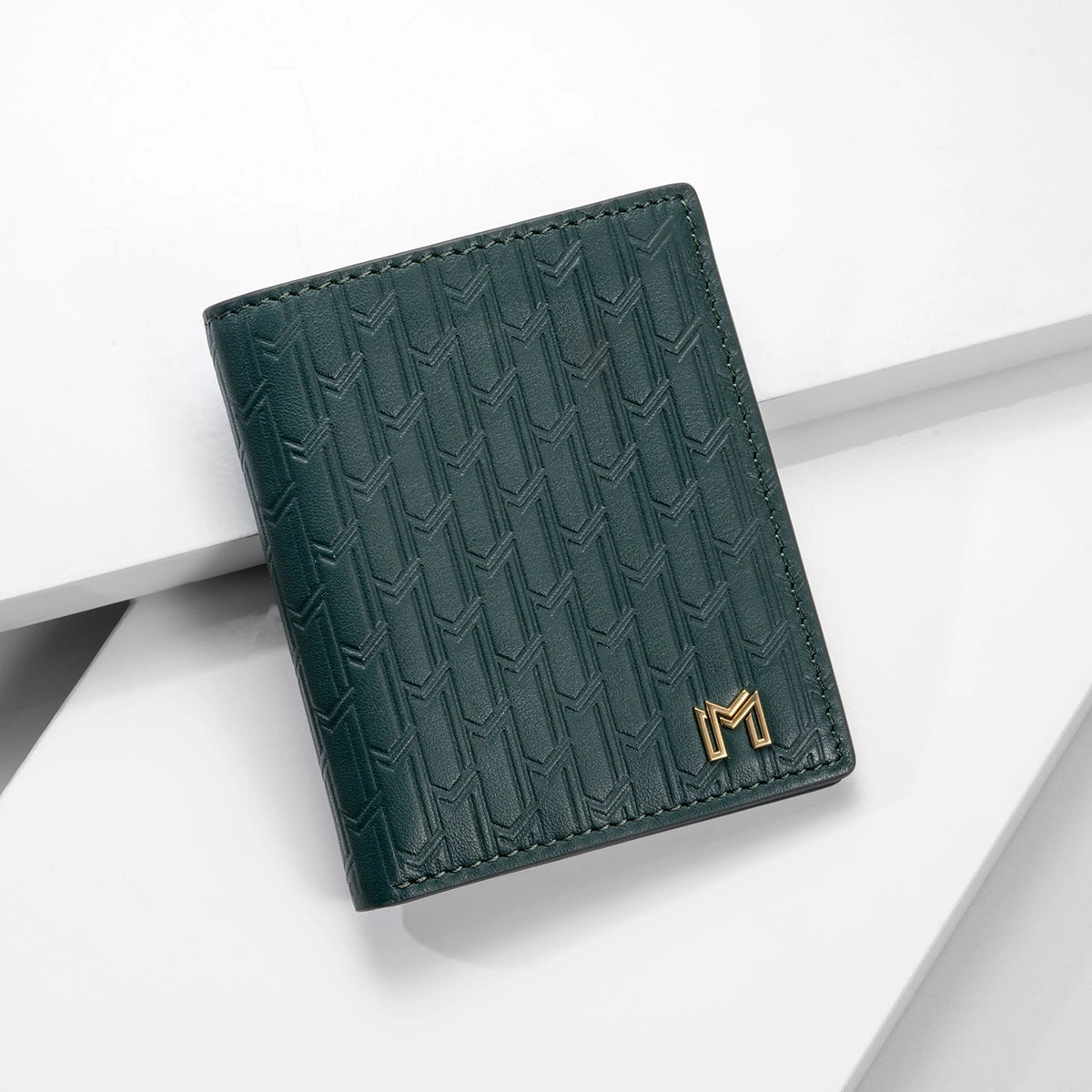 Italian Calfskin Leather Green / Gold