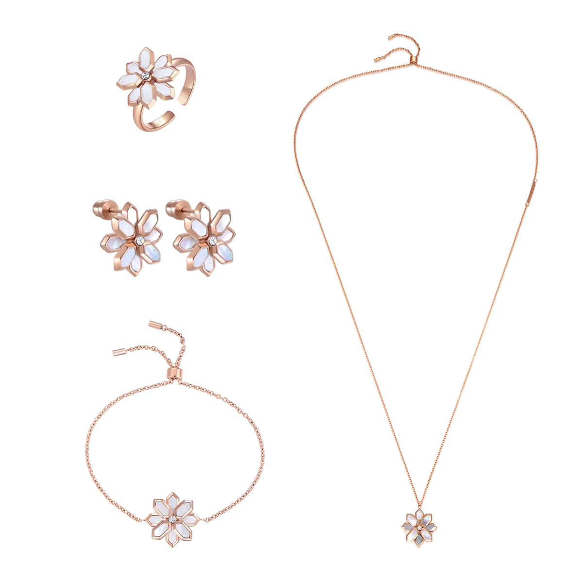 Lotus / Set Pearl Rose Gold