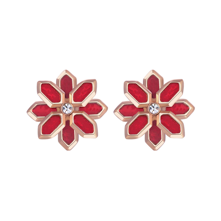 لوتس / طقم الحجر الأحمر باللون الروز قولد