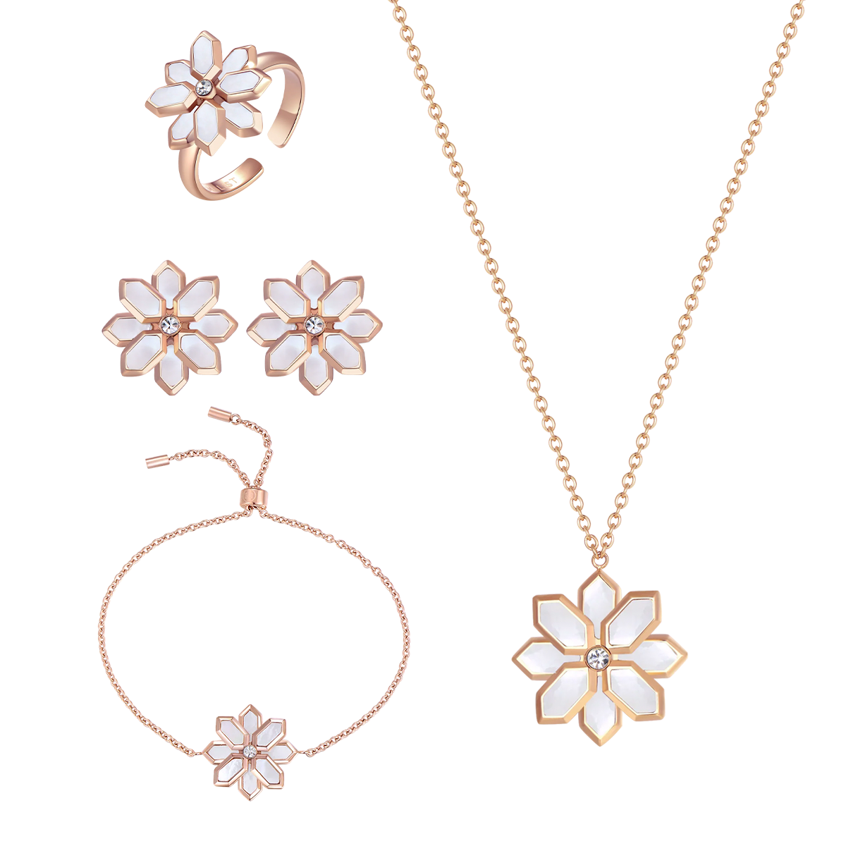 Lotus / Set Pearl Rose Gold