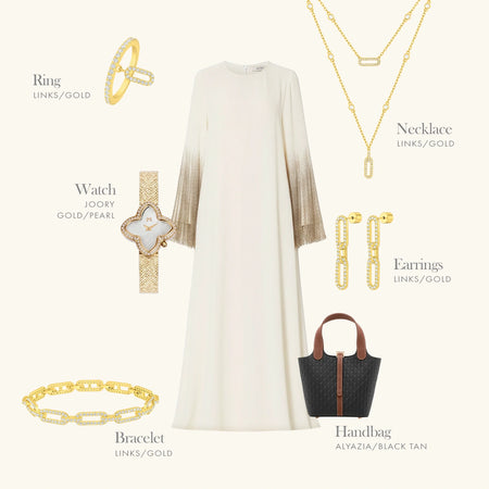 لينكس/ طقم باللون الذهبي بالتصميم الأيقوني