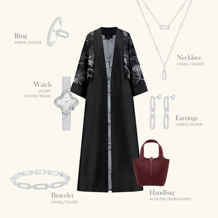 لينكس/ خاتم باللون الفضي بتصميم ثنائي