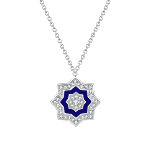 نجم / عُقد اللؤلؤ باللون الازرق الفضي