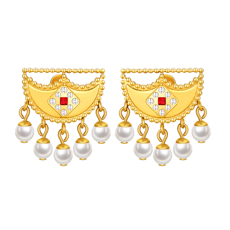 Shnaf / Earrings Pearl Gold