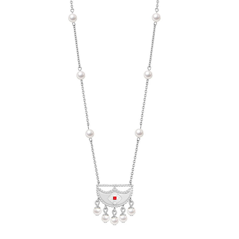 Shnaf / Necklace Pearl Silver