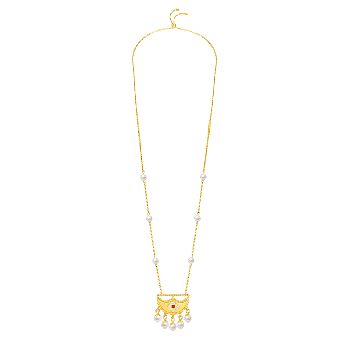 شناف / عقد اللؤلؤ باللون الذهبي