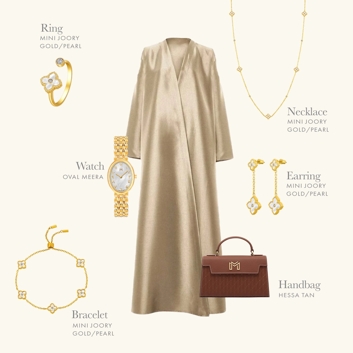 ميني جوري  / أقراط اللؤلؤ باللون الذهبي