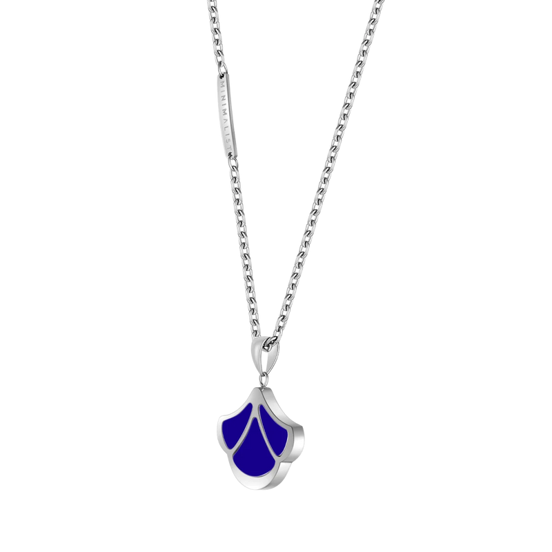Tulip / Necklace Blue Silver