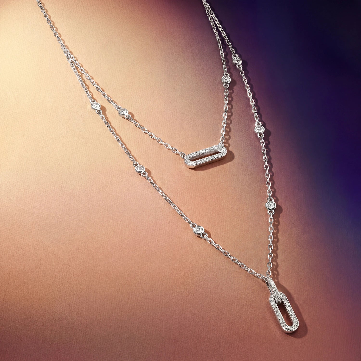 Links / Double Necklace Silver