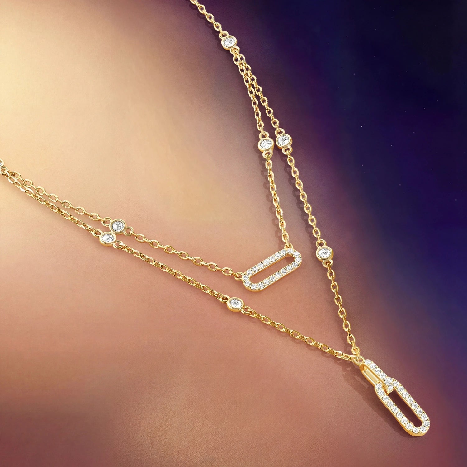 Links / Double Necklace Gold