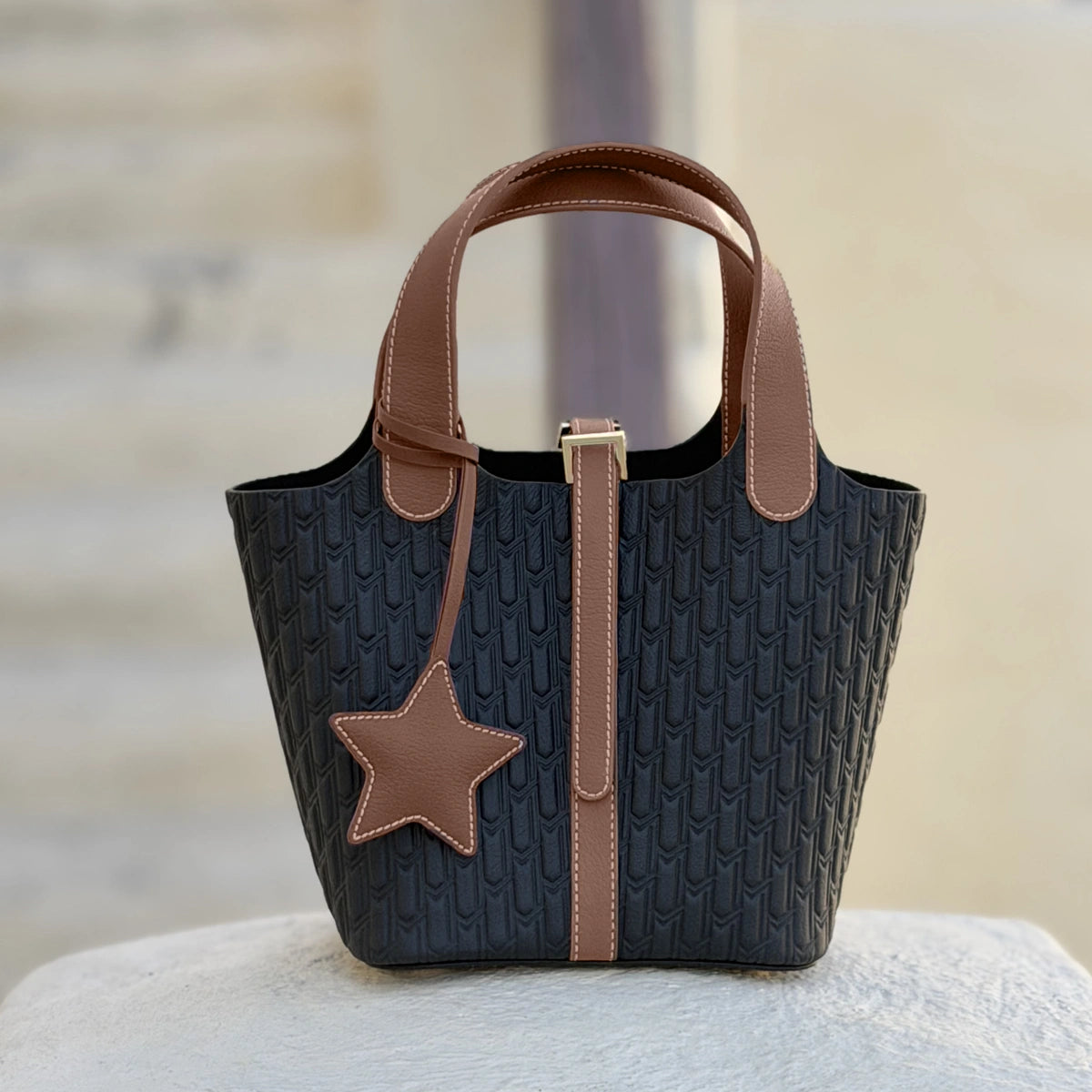 Leather Charm / Tan Star