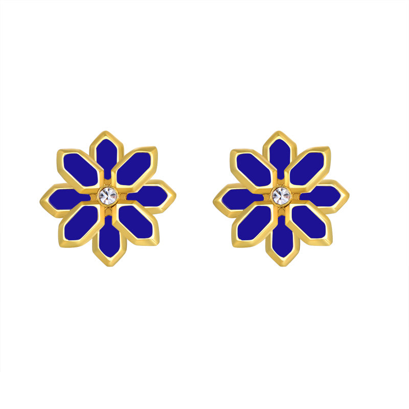 Lotus / Earrings Blue Gold