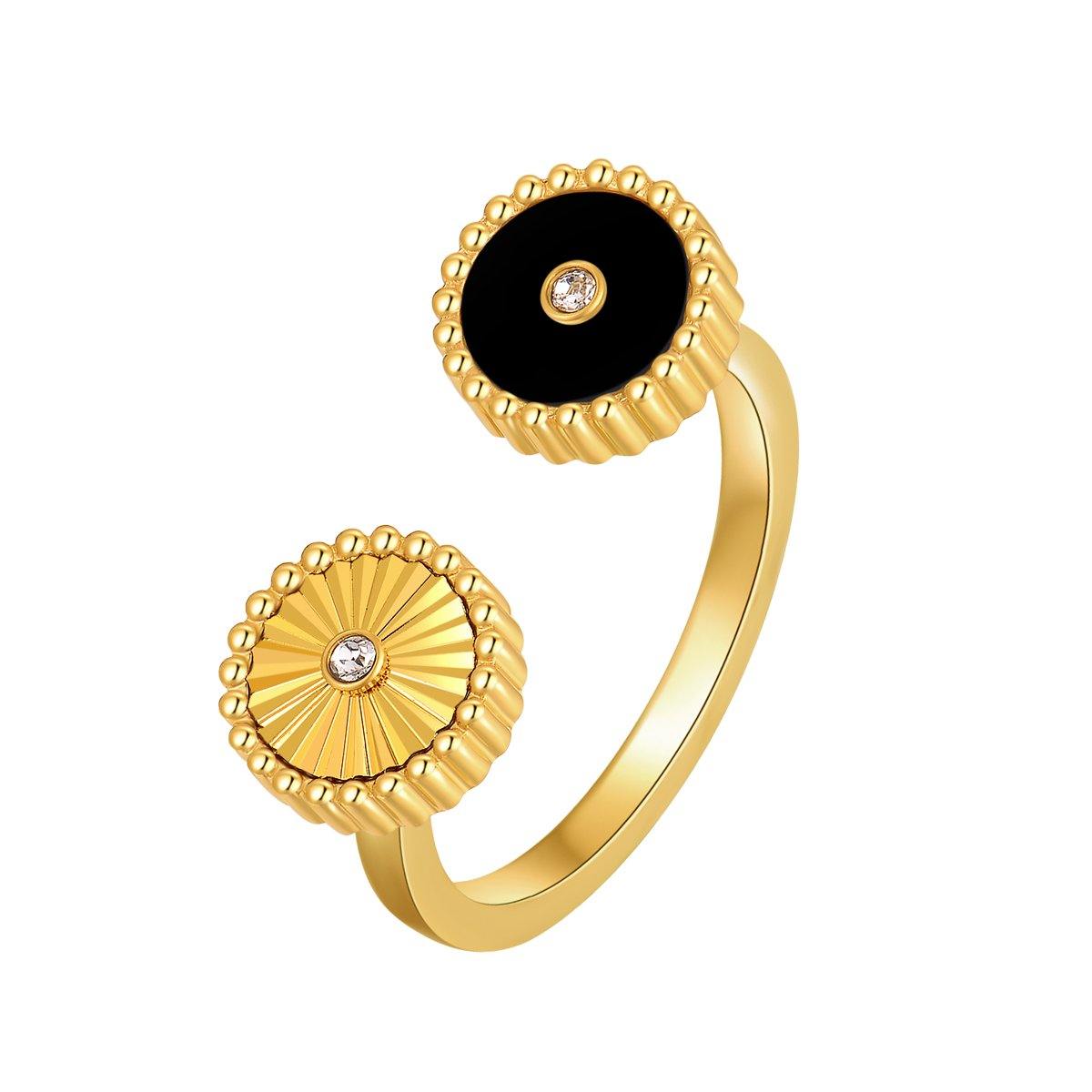 Kanz / Ring Black Gold Stone - MINIMALIST