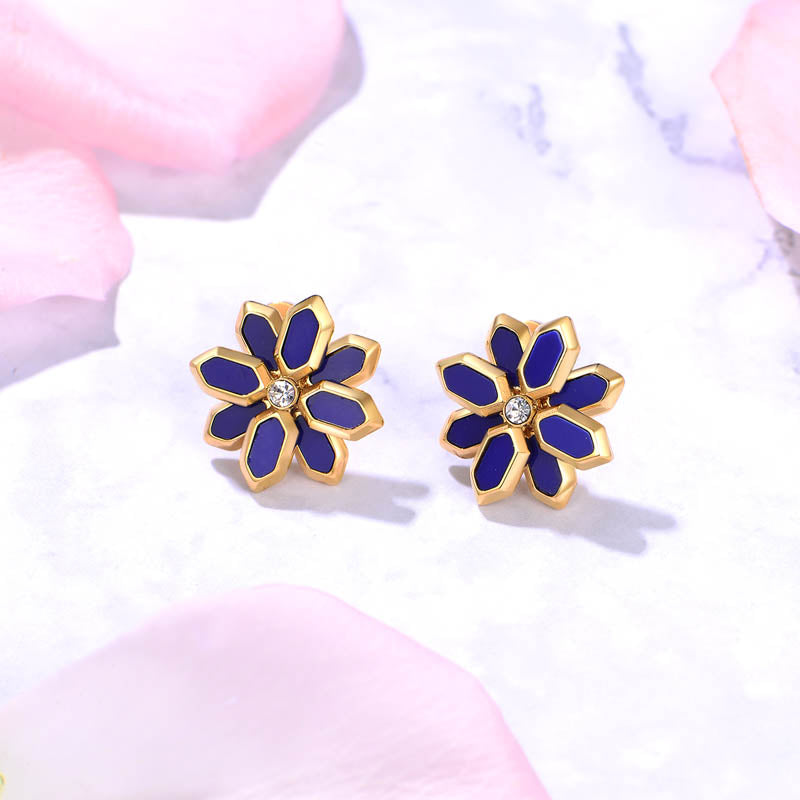 Lotus / Earrings Blue Gold