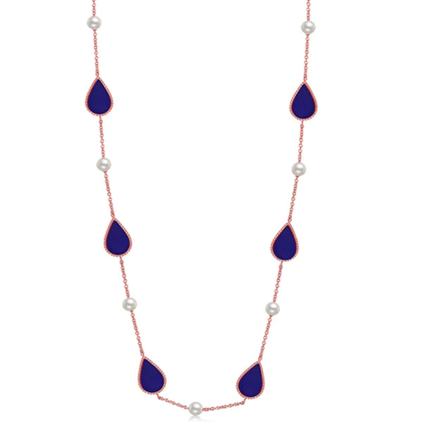 Drop / Necklace Blue Rose Gold