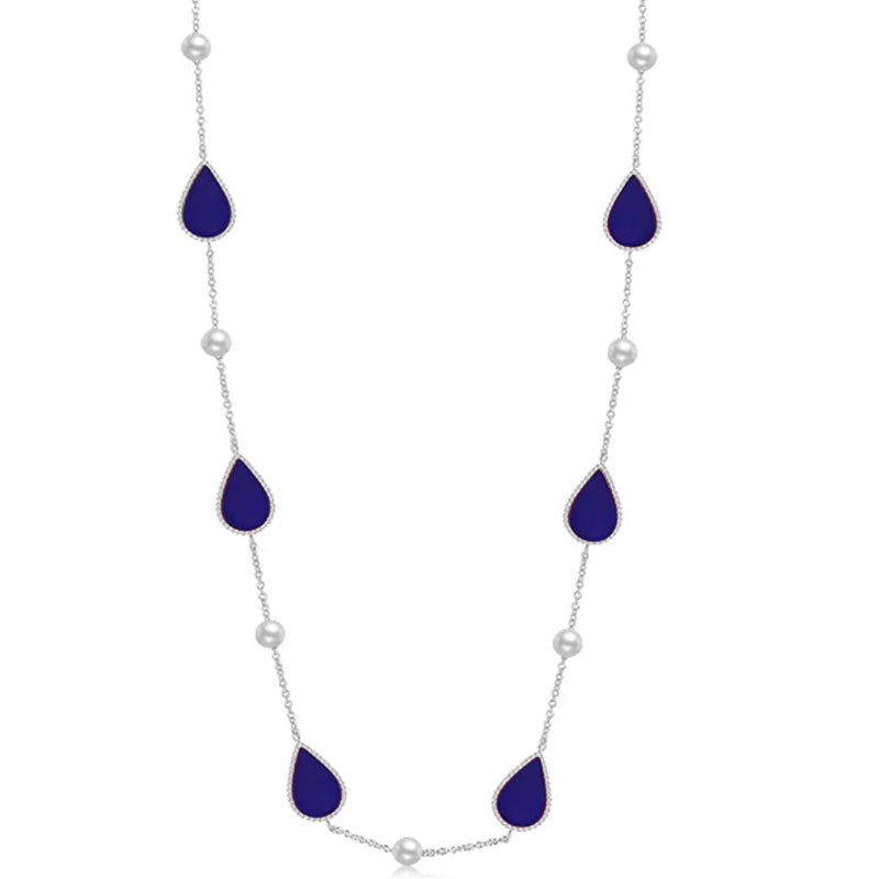 Drop / Necklace Blue Silver