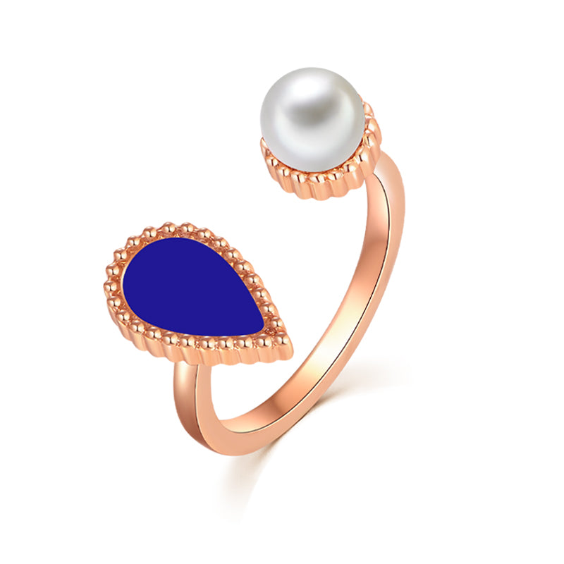 Drop / Ring Blue Rose Gold