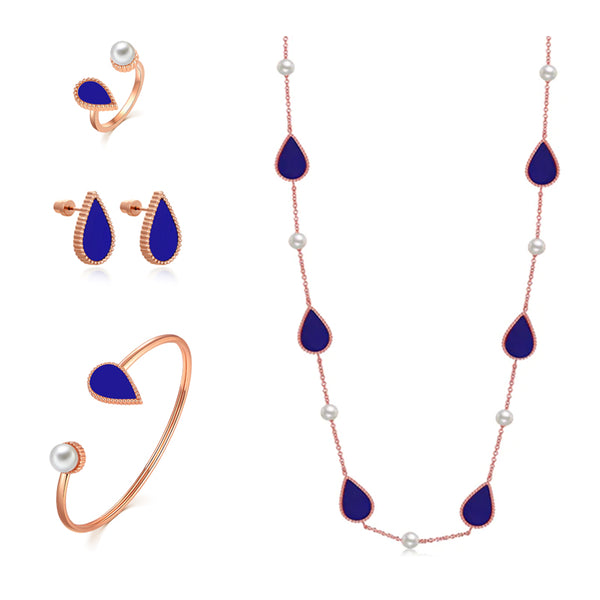 Drop / Set Blue Rose Gold