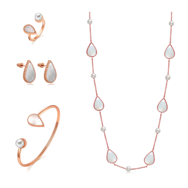 Drop / Set Pearl Rose Gold