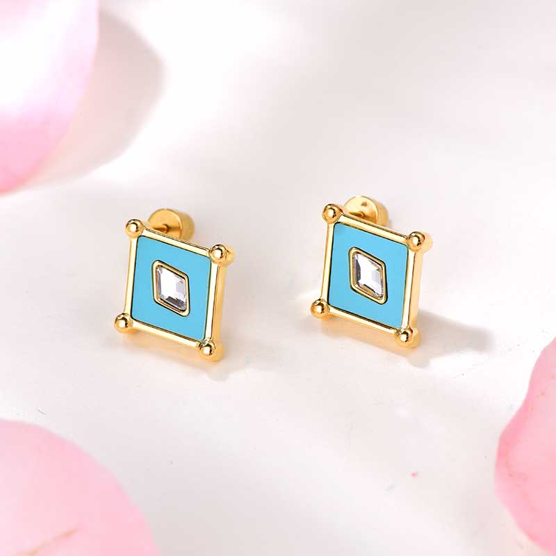 Kite / Earrings Turquoise Gold