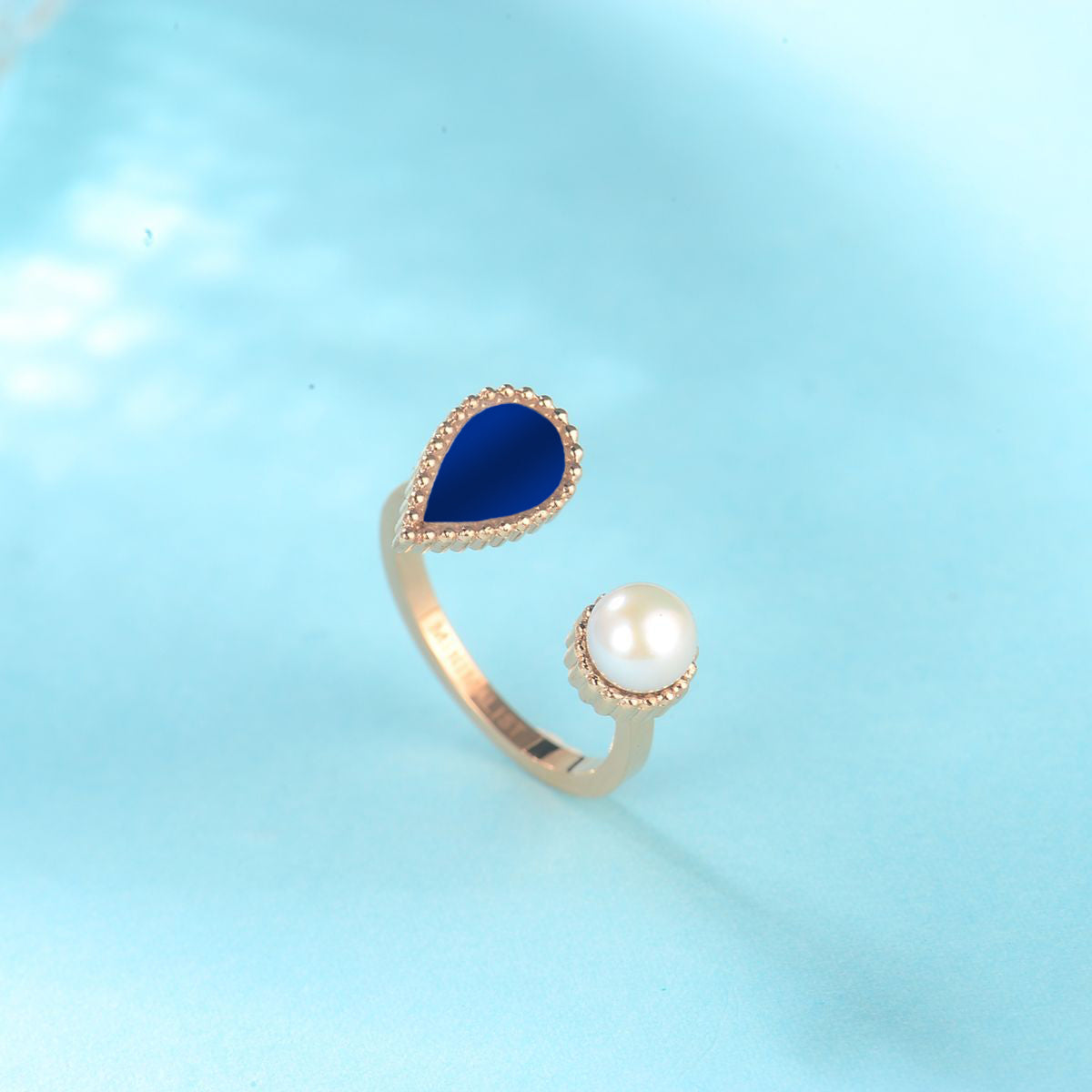 Drop / Ring Blue Rose Gold